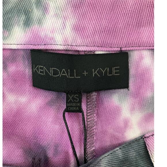 New Kendall & Kylie Purple Blue Tie Dye High Waisted Shorts XS - Picture 6 of 6
